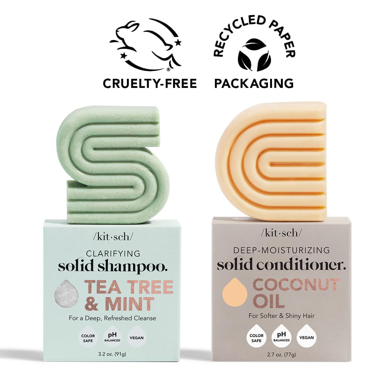 Kitsch travel-friendly hair bar fits neatly in a bag for on-the-go care.