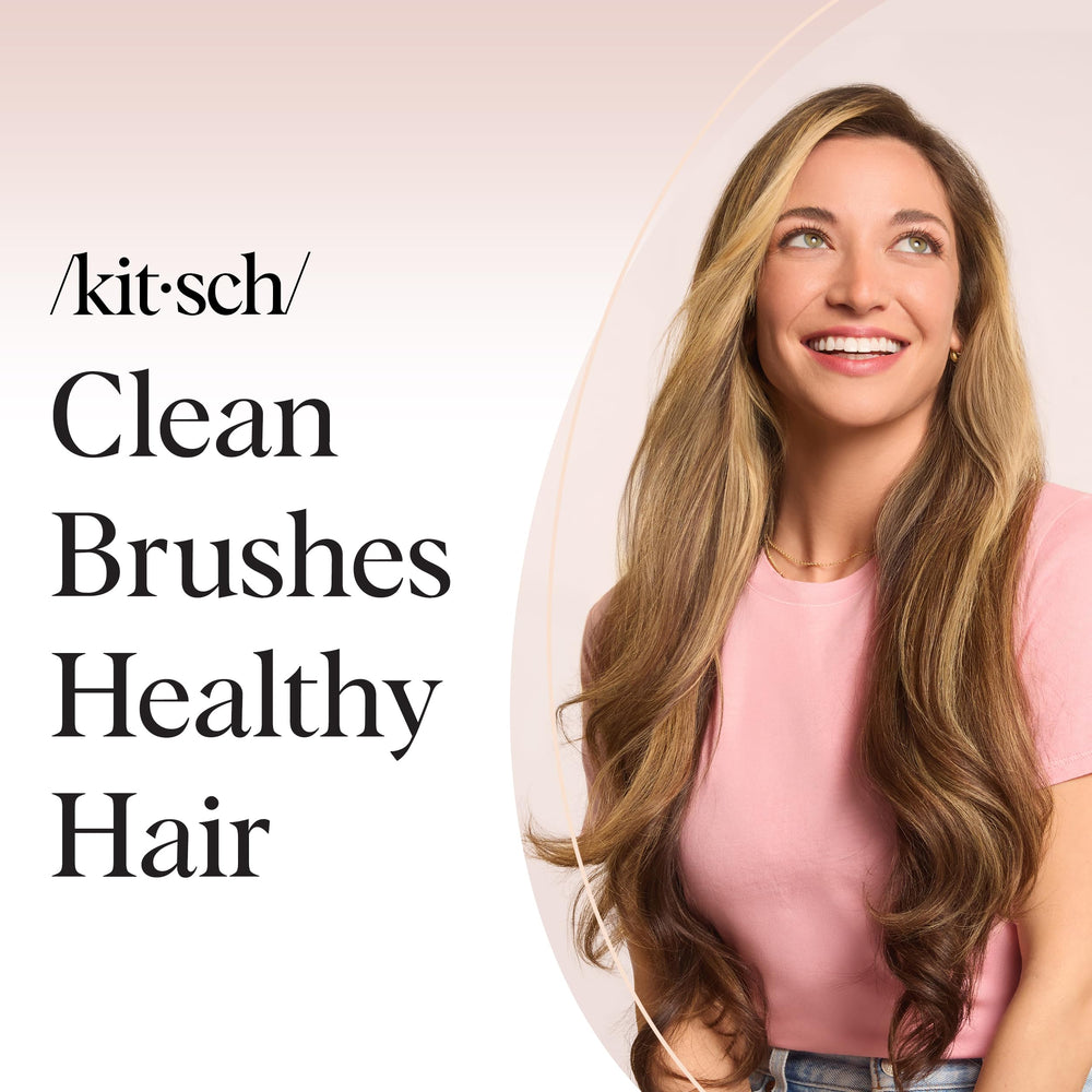 Kitsch Travel-friendly brush cleaner fits in bags for on-the-go maintenance.