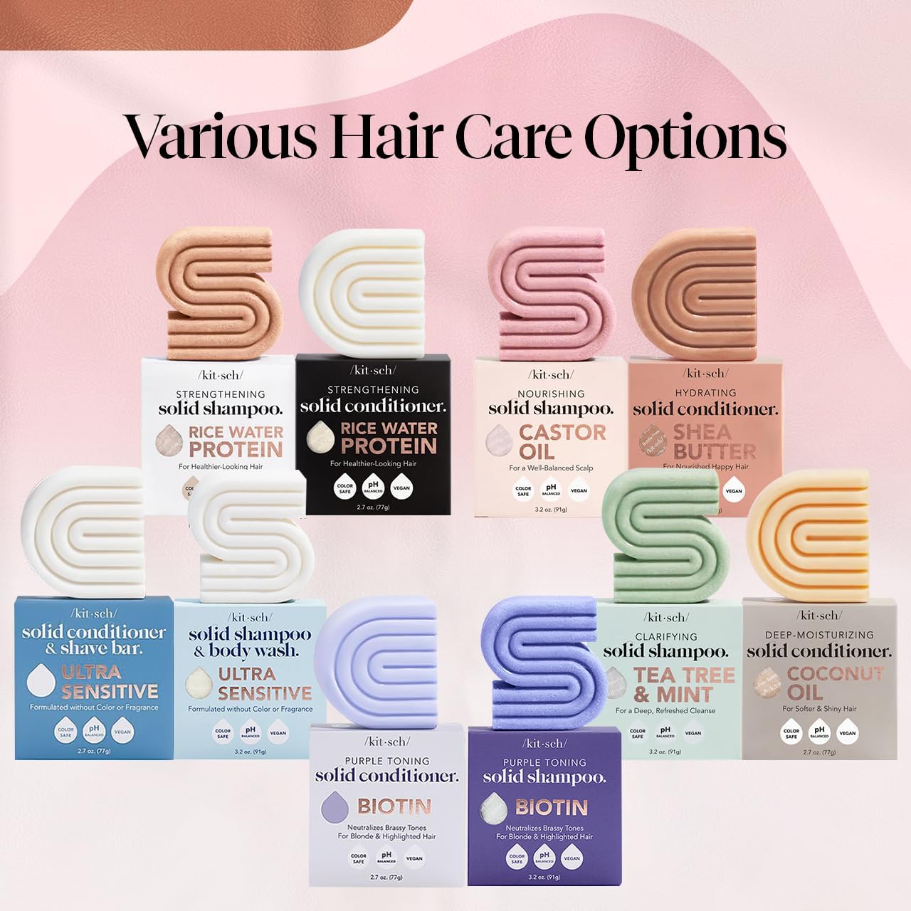 Kitsch travel-friendly hair care saves space and enhances convenience.