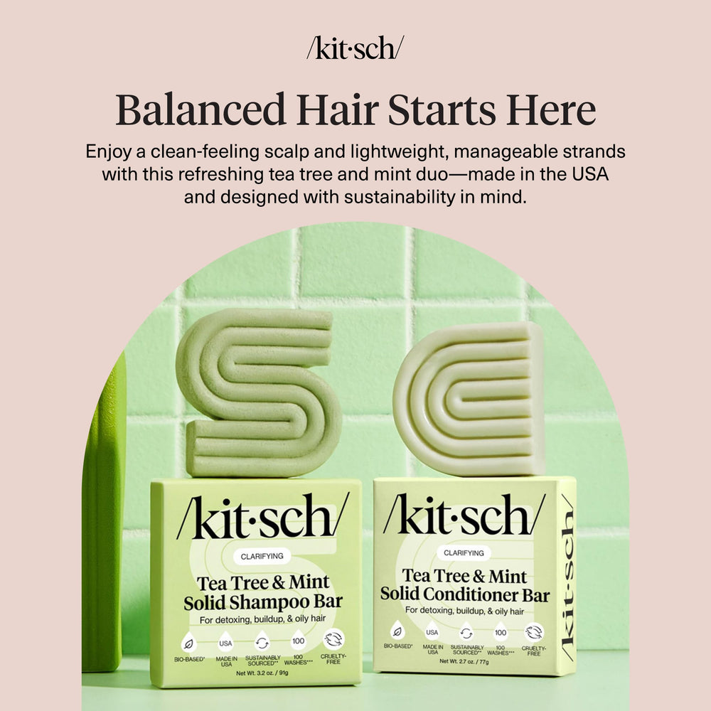 Kitsch Travel Shampoobar pack image suggests compact, mess-free cleansing for on-the-go