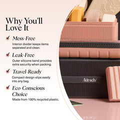 Kitsch travel soap case made from recycled plastic highlights eco-friendly design.