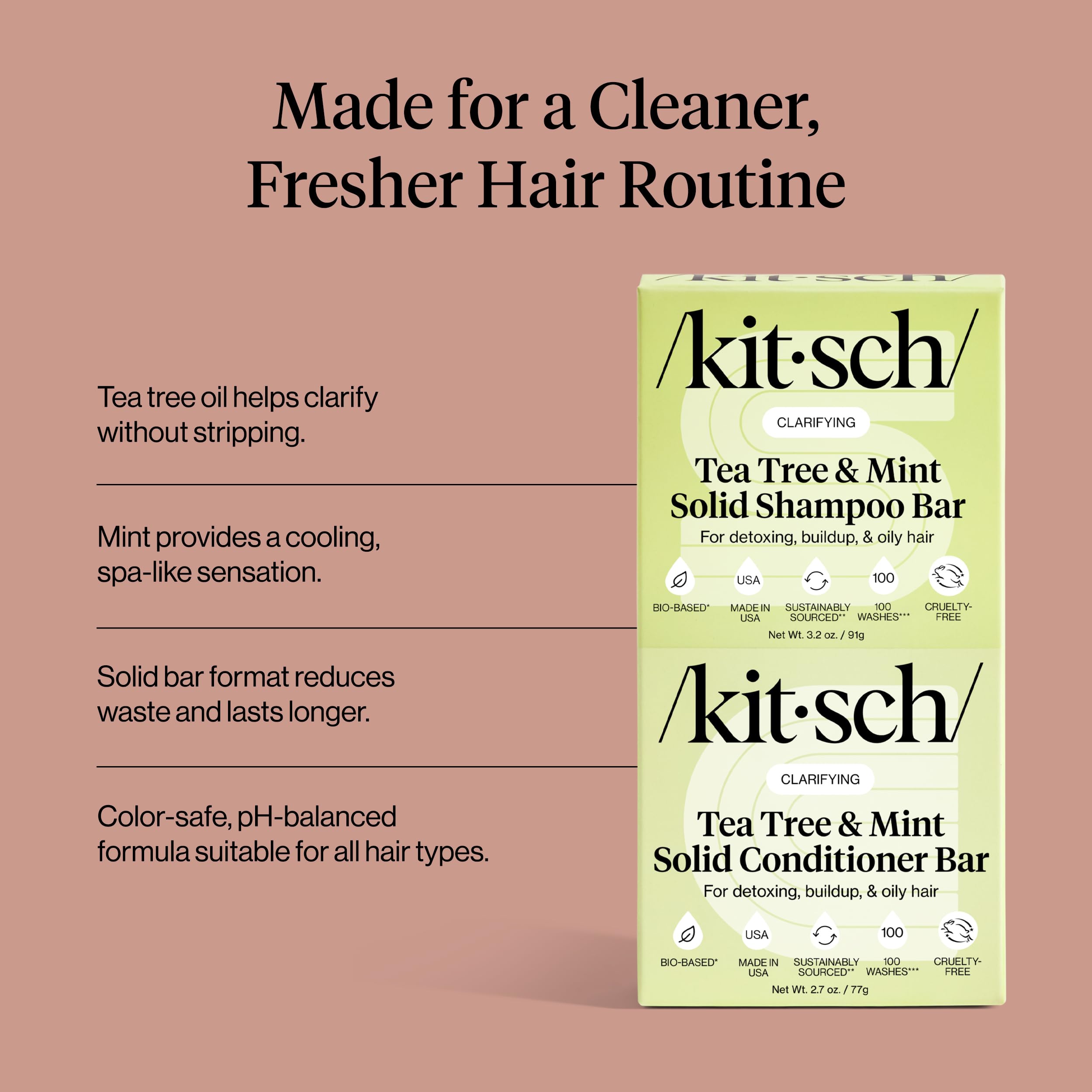 Kitsch USA-made packaging emphasizes quality, trust, and domestic production