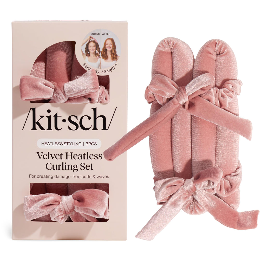 Kitsch velvet heatless rod for soft, overnight curls.