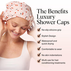 Kitsch waterproof shower cap pattern outside demonstrates durable, reusable design
