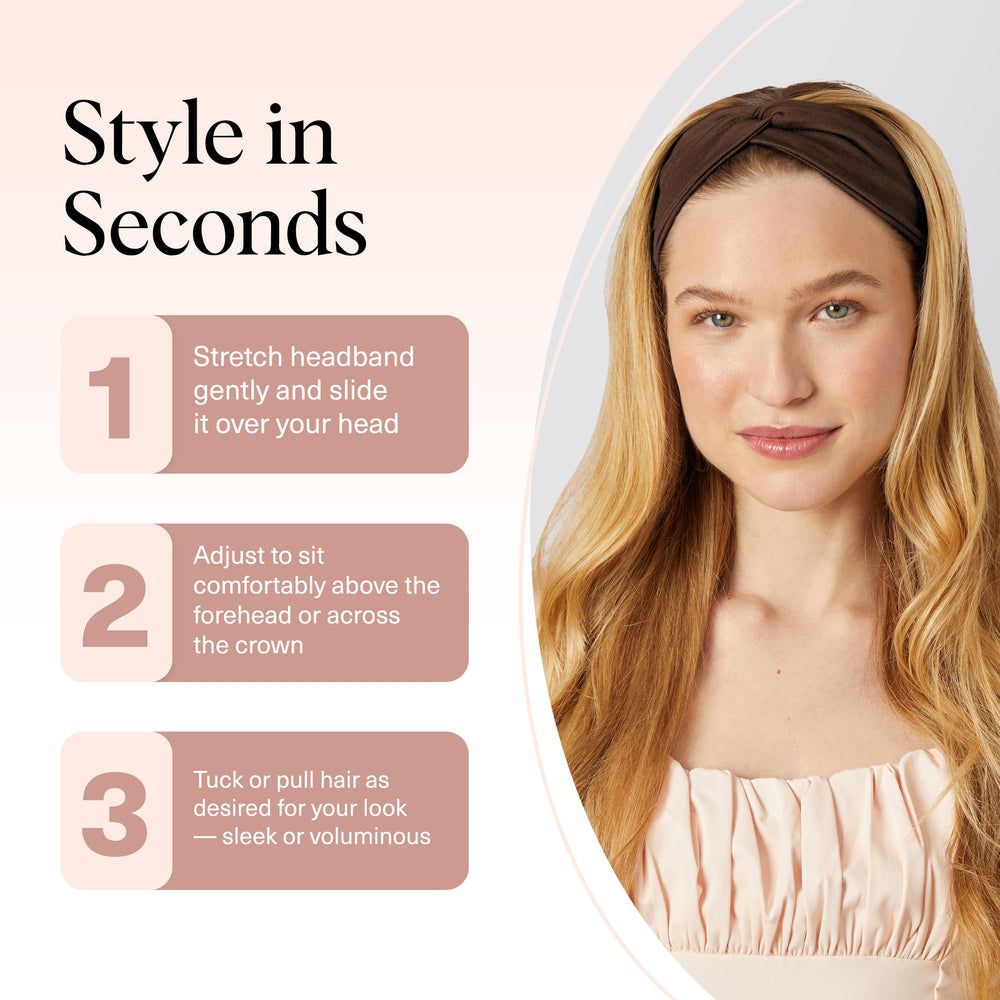 Kitsch wide headband works with all hair types for versatile styling.