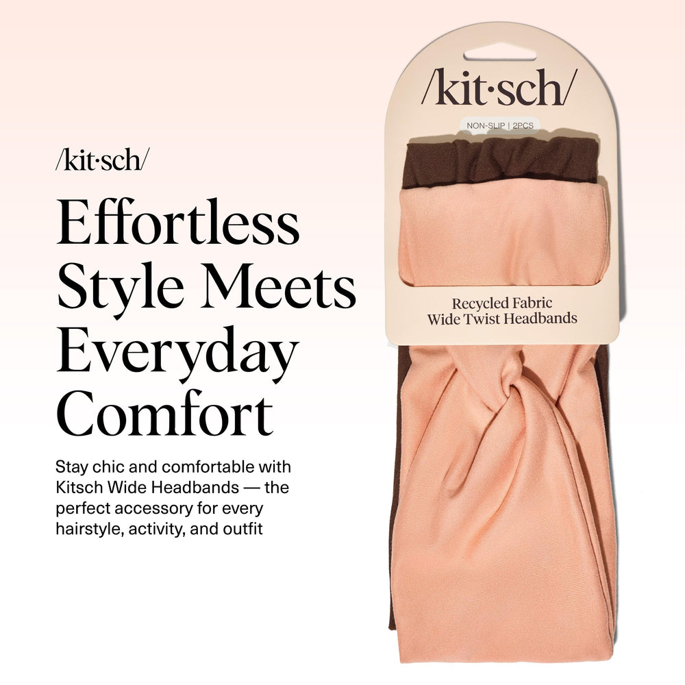 Kitsch wide headband in rosewood shows non-slip grip during workouts.