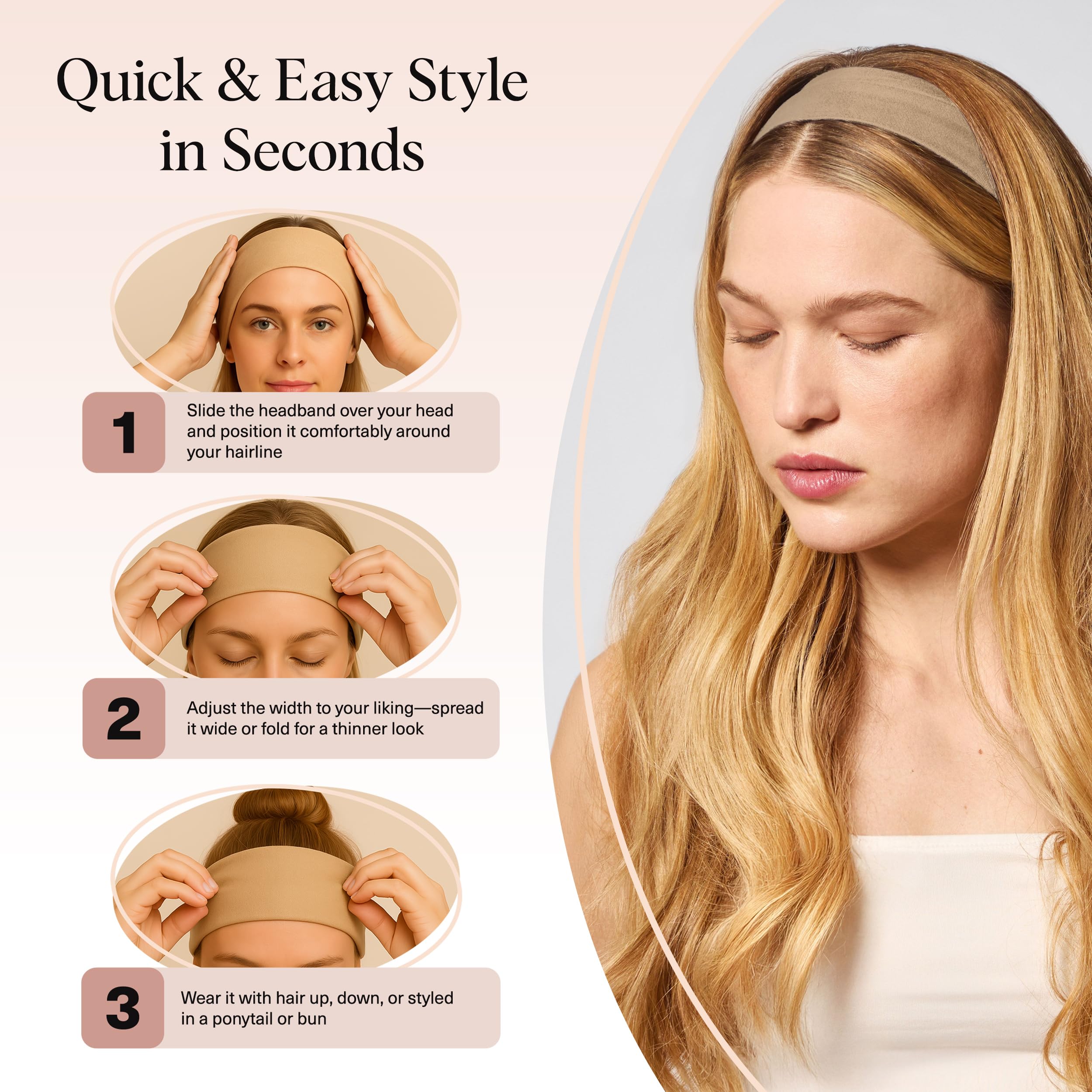 Kitsch wide headbands shown during gym or running workouts