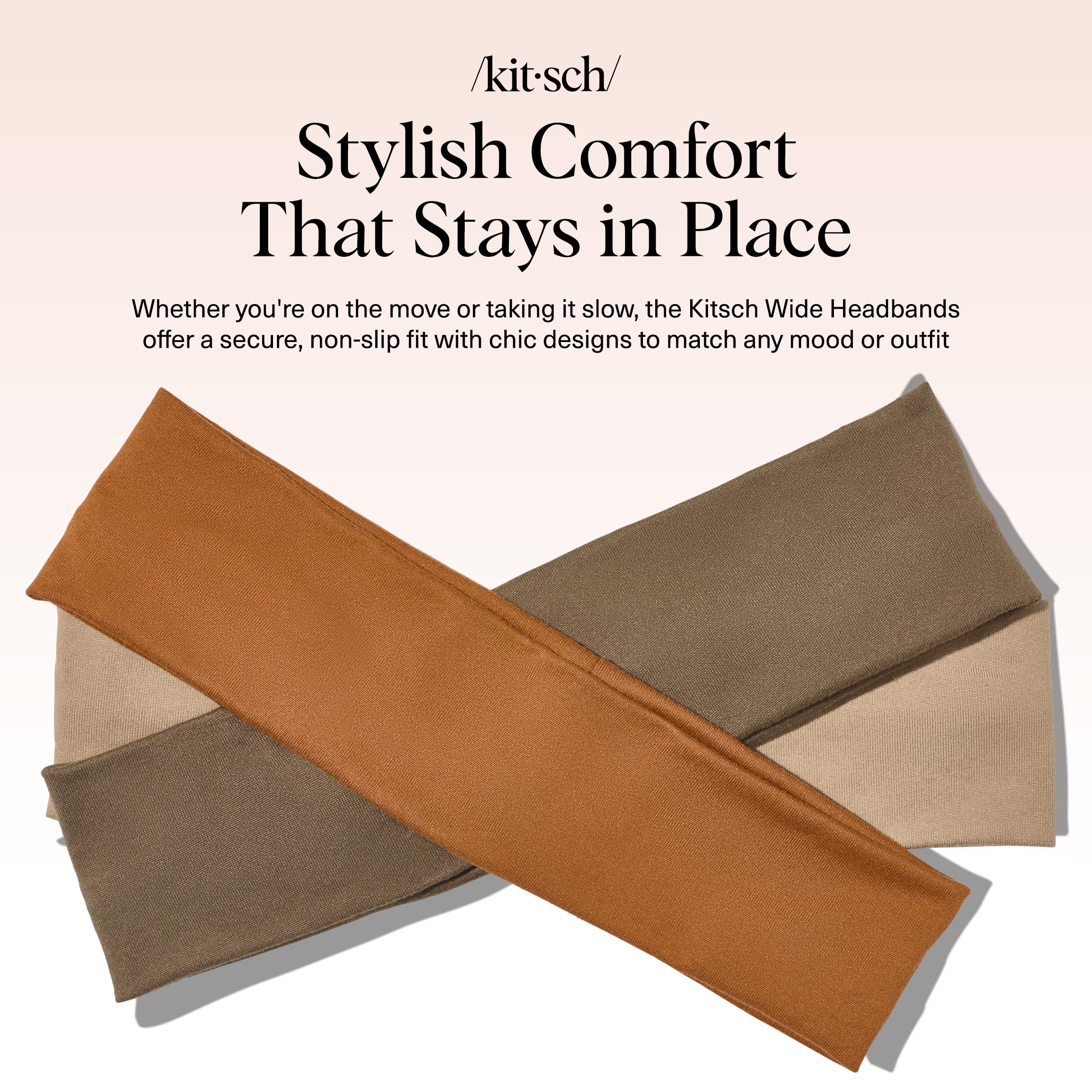 Kitsch wide headbands Sedona 3-pack worn during yoga for secure grip