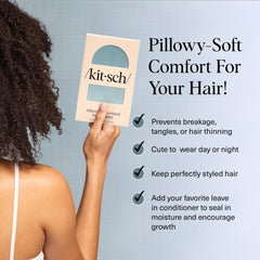 Kitsch XL satin bonnet adjustable-fit-ties demonstrate secure night comfort and personalized sizing for curls.