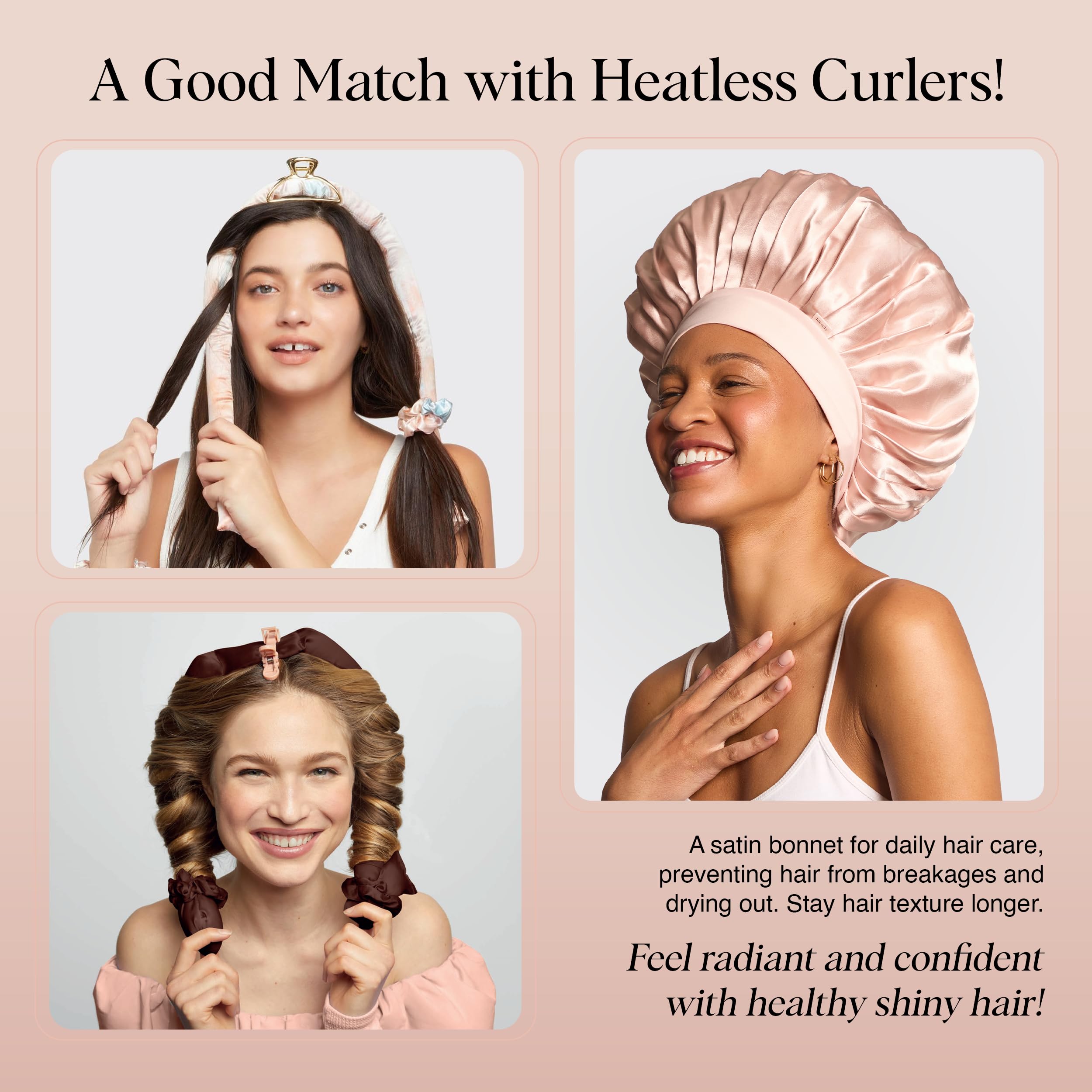 Kitsch XL satin bonnet preservation of curls overnight.