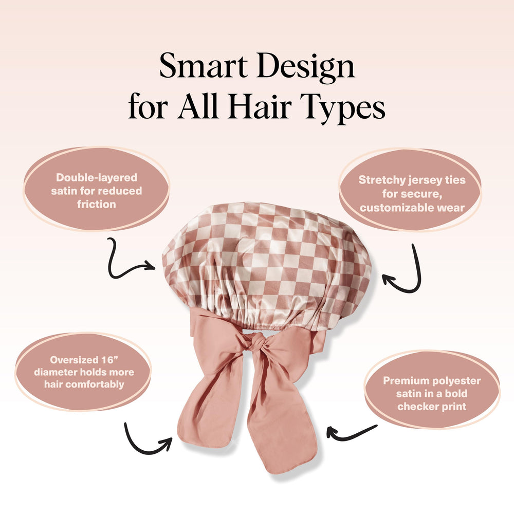 Kitsch XL Satin Bonnet closeup product shows plush satin softness.
