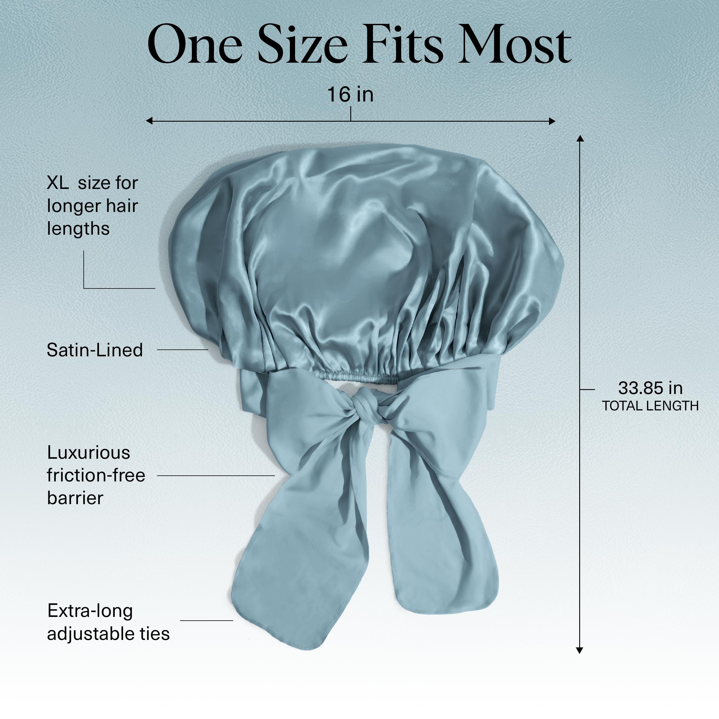 Kitsch XL satin bonnet frizz-prevention highlights friction reduction for smooth morning waves.