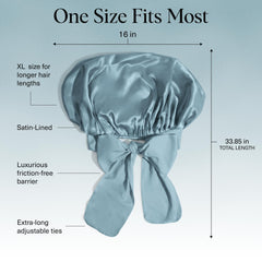 Kitsch XL satin bonnet frizz-prevention highlights friction reduction for smooth morning waves.