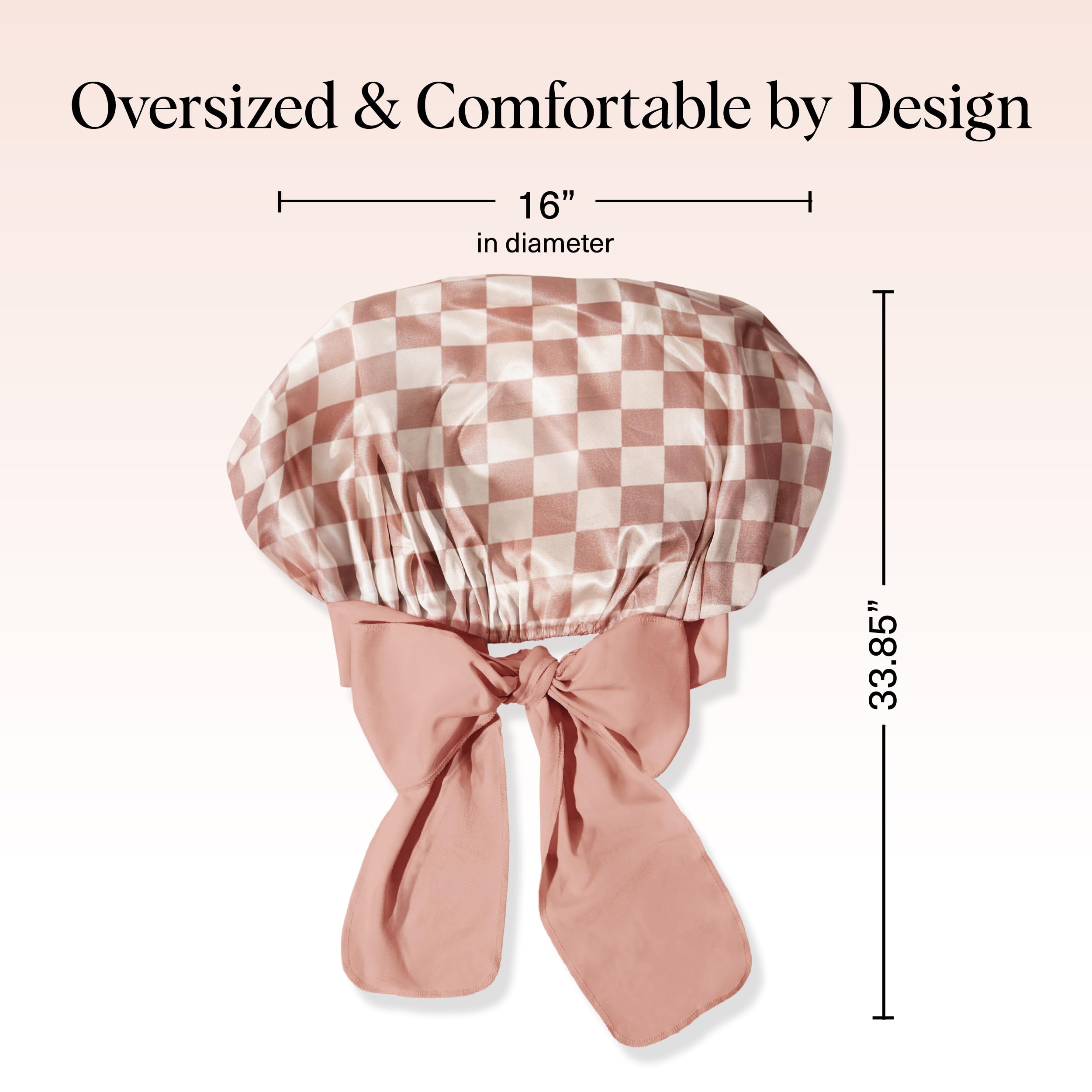 Kitsch XL Satin Bonnet on pillow illustrates sleep-friendly hair protection overnight.