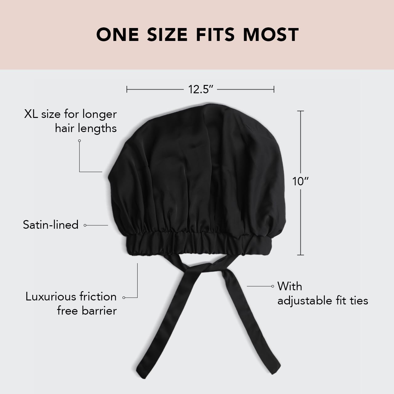 Kitsch XL satin bonnet prevents breakage during nightly wear for textured hair.