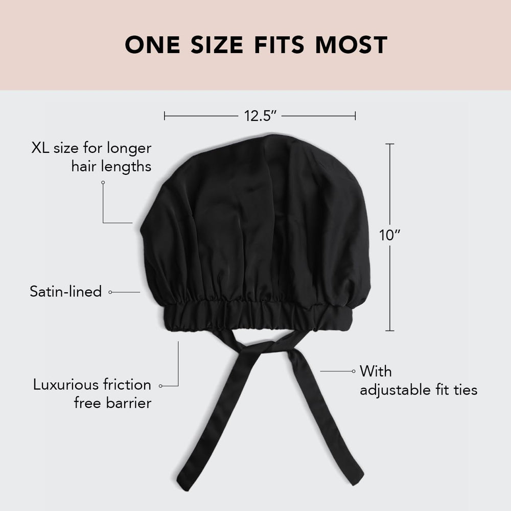 Kitsch XL satin bonnet prevents breakage during nightly wear for textured hair.