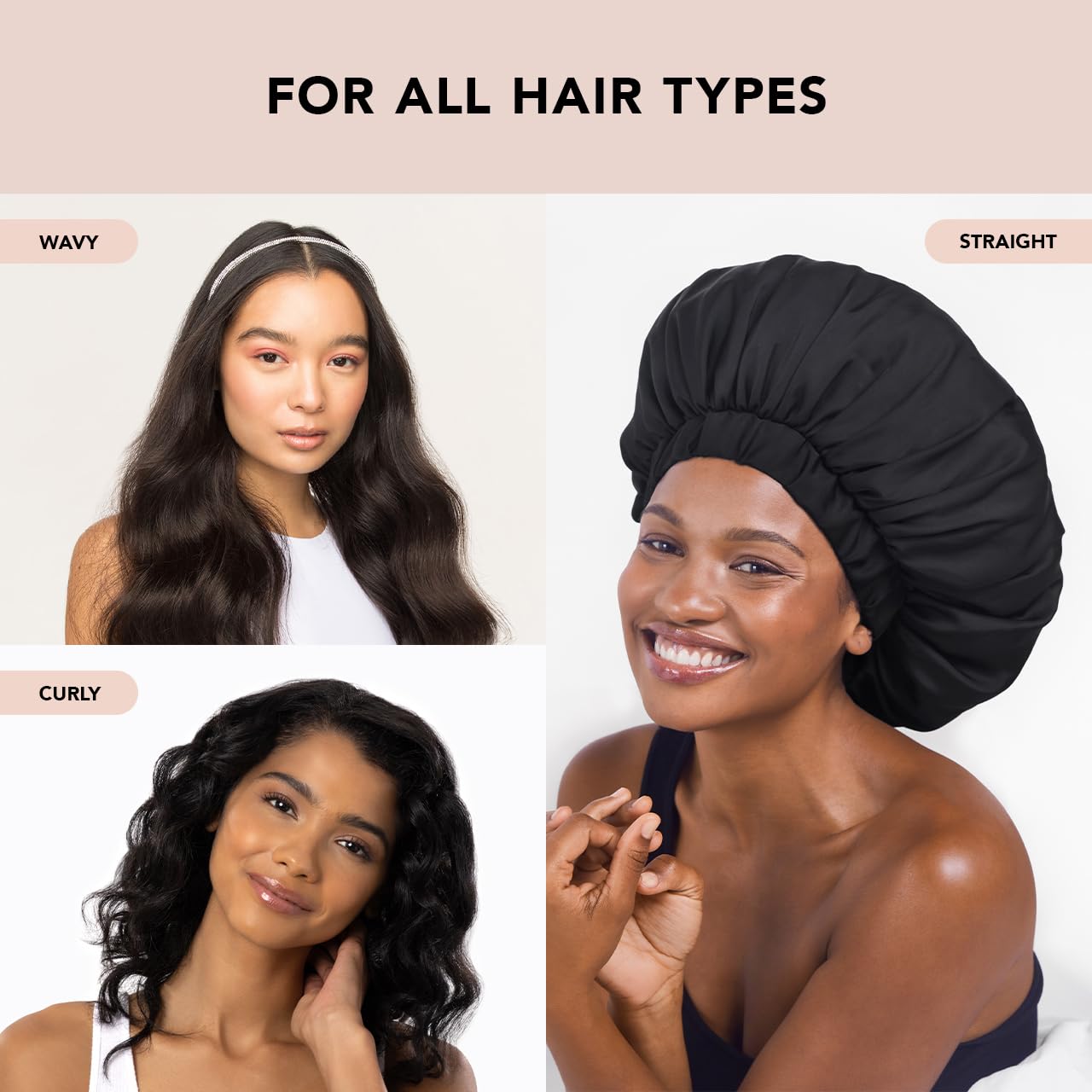 Kitsch XL satin bonnet delivers secure fit for all-night wear without slipping.