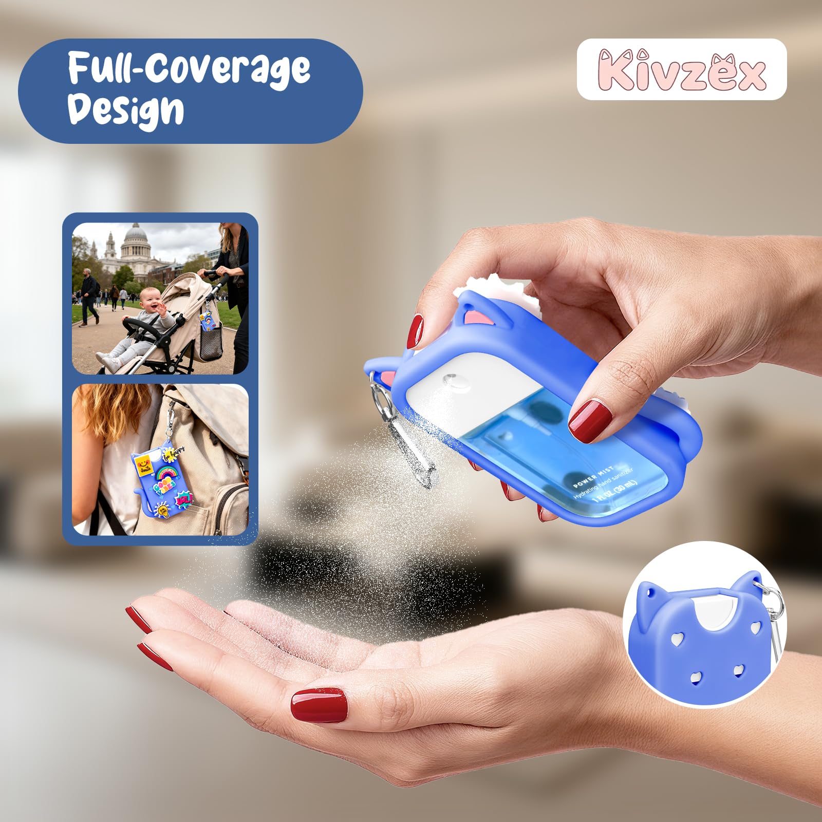 Kivzex case with included charms for playful customization.