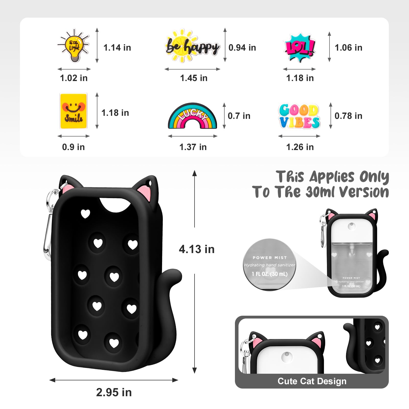 Kivzex cat case back shows charm holes for customization with included charms