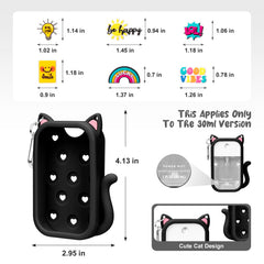Kivzex cat case back shows charm holes for customization with included charms