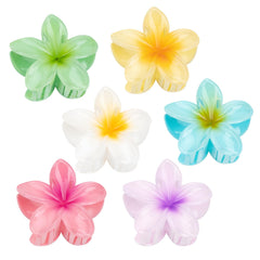 Kivzex Hawaiian Flower Hair Claw in light green for secure, colorful daytime styling