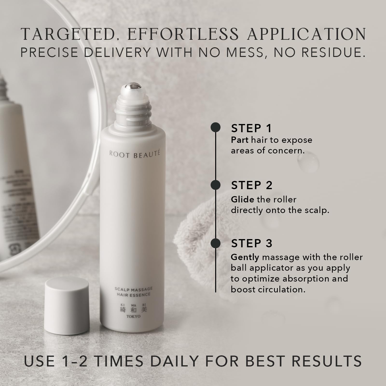 KIWABI Root Beauté fragrance-free label for a gentle scalp-care option.