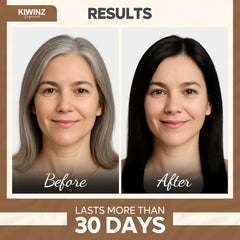 Kiwinz Professional Hair Color Shampoo application-gloves shows safe, mess-free use.