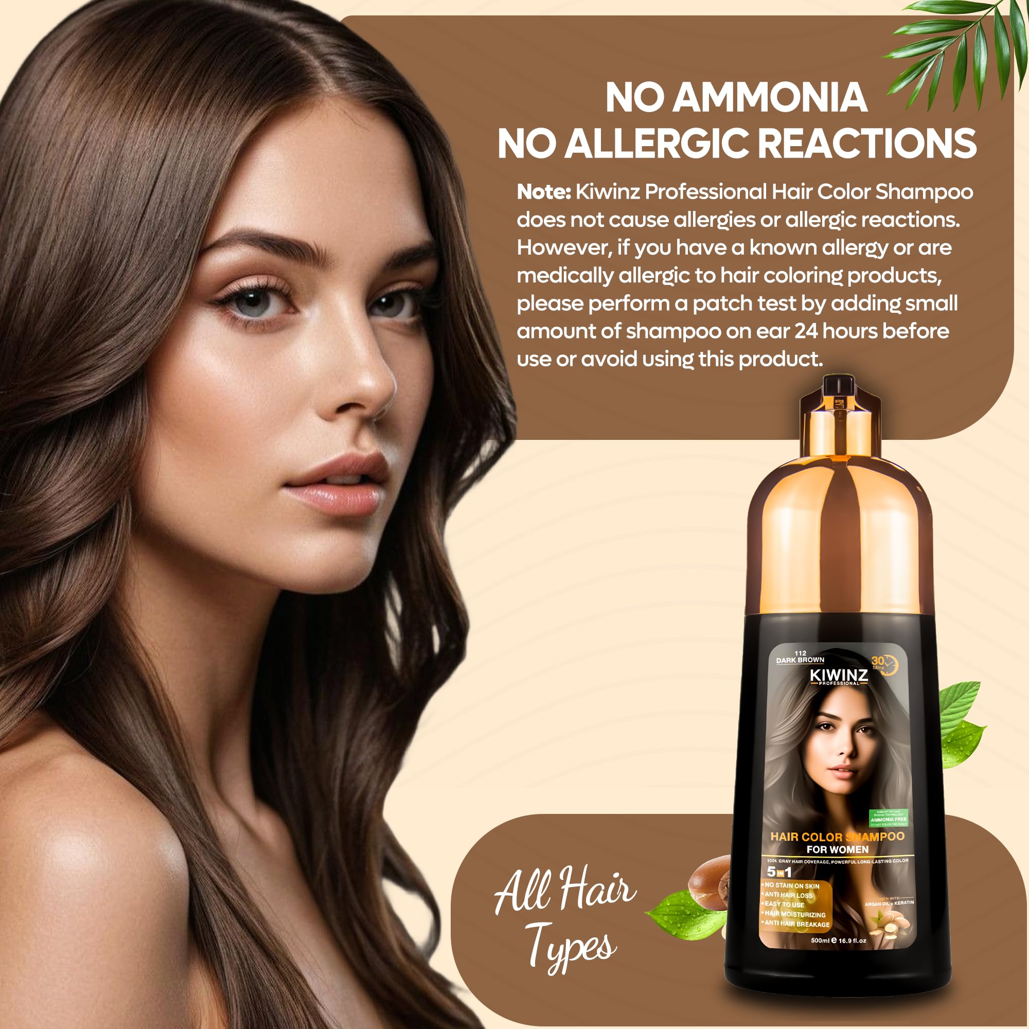 Kiwinz Professional in-use on hair demonstrates even coverage