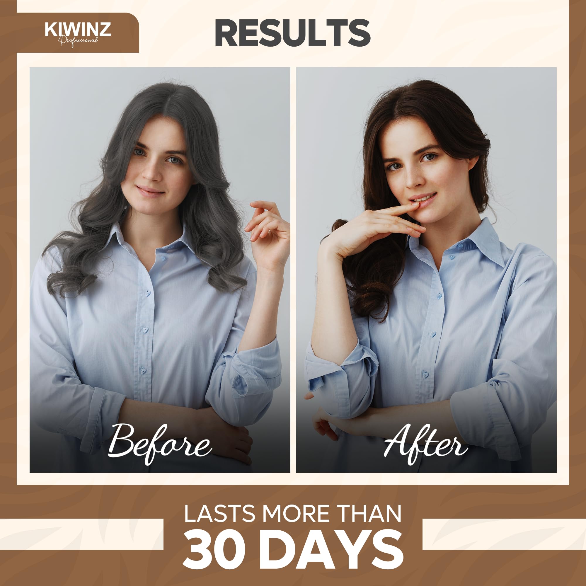 Kiwinz Professional formula with argan oil and keratin nourishes hair