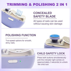 Kiwtreby 2in1 trimming polishing closeup shows easy nail care
