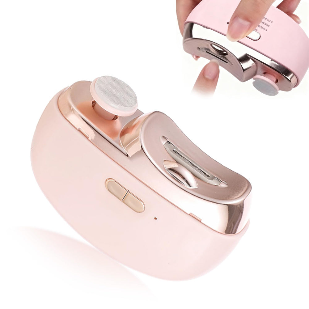 Kiwtreby electric nail clipper pink closeup for gentle trimming and comfort