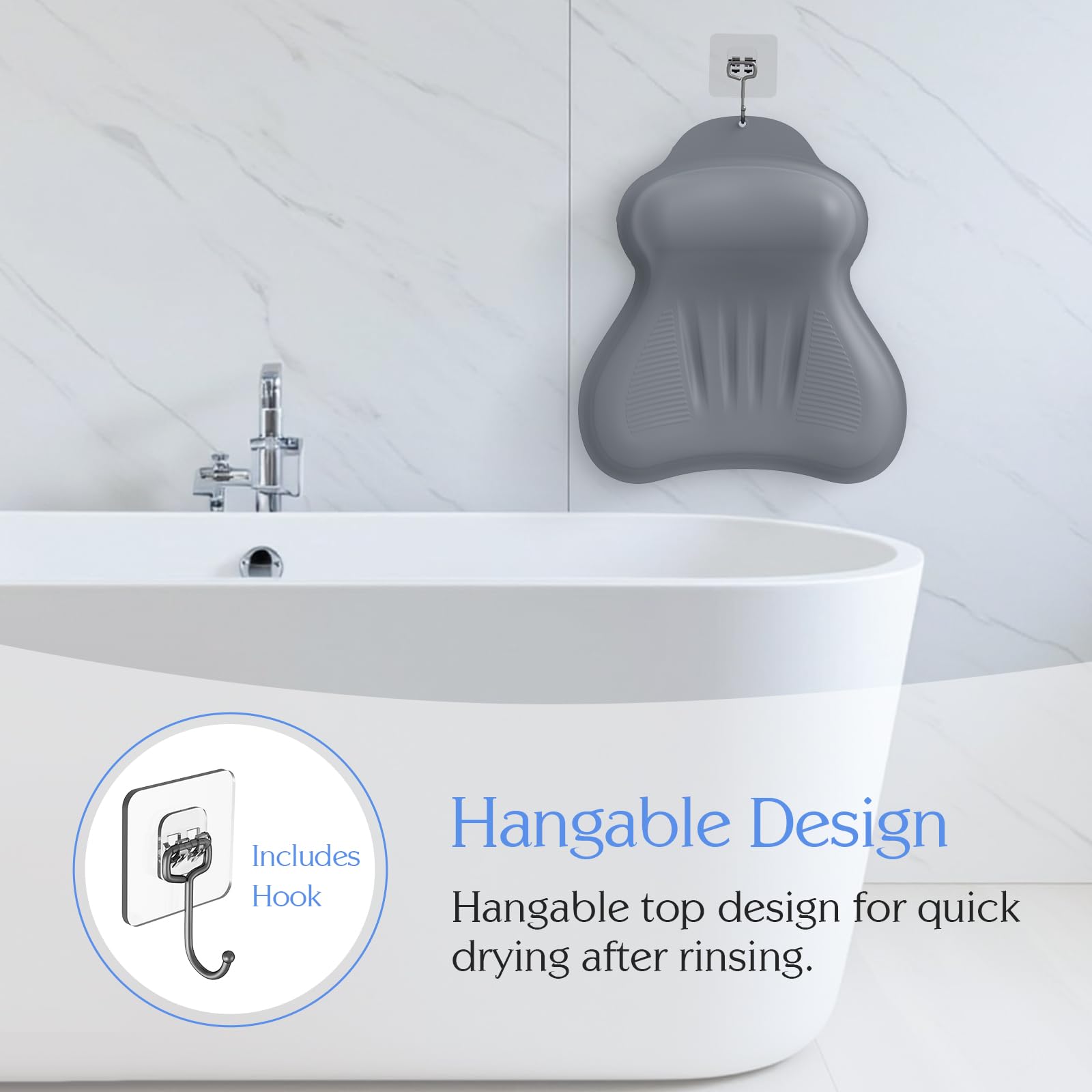 kixcvdm bath pillow included hook supports simple hanging after washing