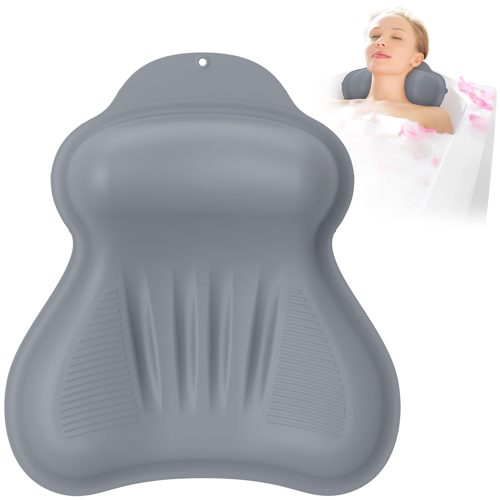 kixcvdm silicone bath pillow 4d airbag offers adjustable head support for restful soaks