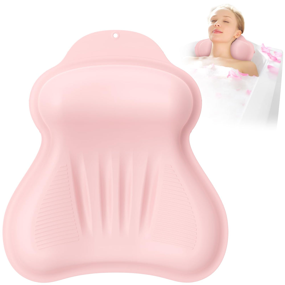 Kixcvdm silicone bath pillow with 4D airbag for personalized neck support in tub