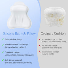kixcvdm silicone bath pillow easy-clean design with hanging holes for drying