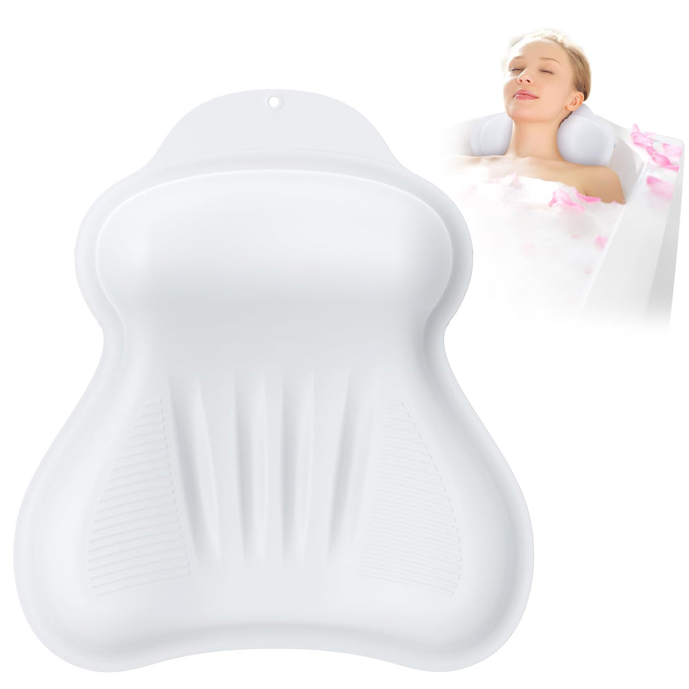 kixcvdm silicone bath pillow front view showing plush head and neck support