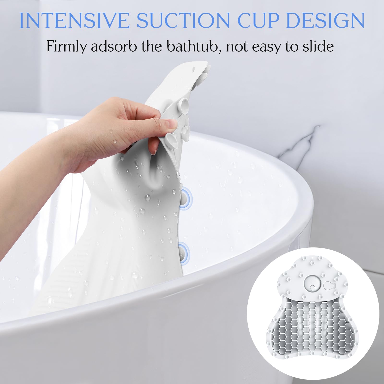 kixcvdm silicone bath pillow in use for relaxation and reading during soak