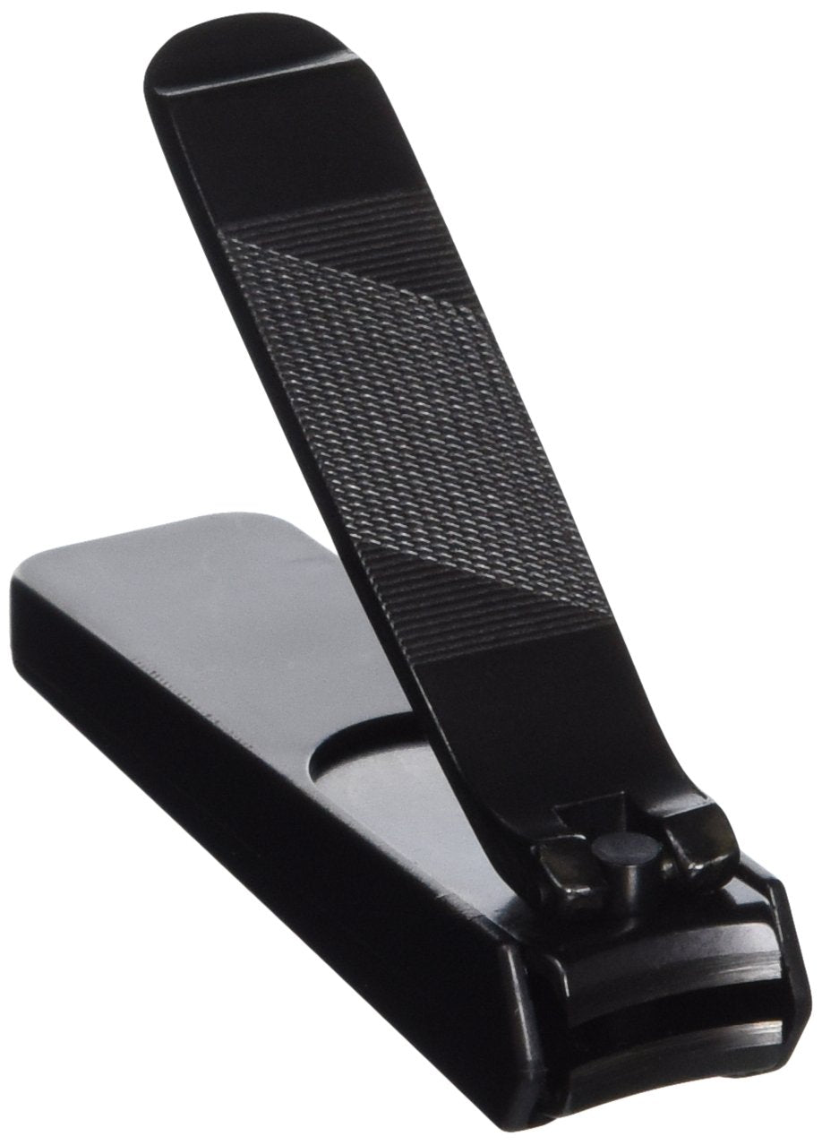 Kiya nail clipper black steel close-up shows a precise blade for clean trims.