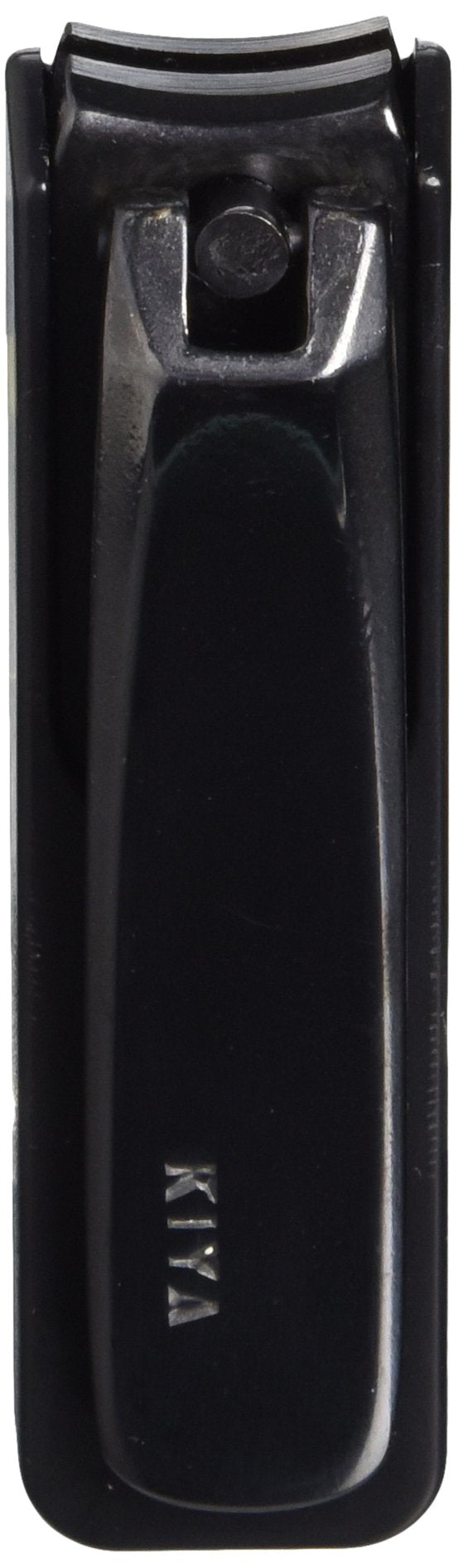 Kiya nail clipper black steel full view highlights ergonomic handle for easy grip.