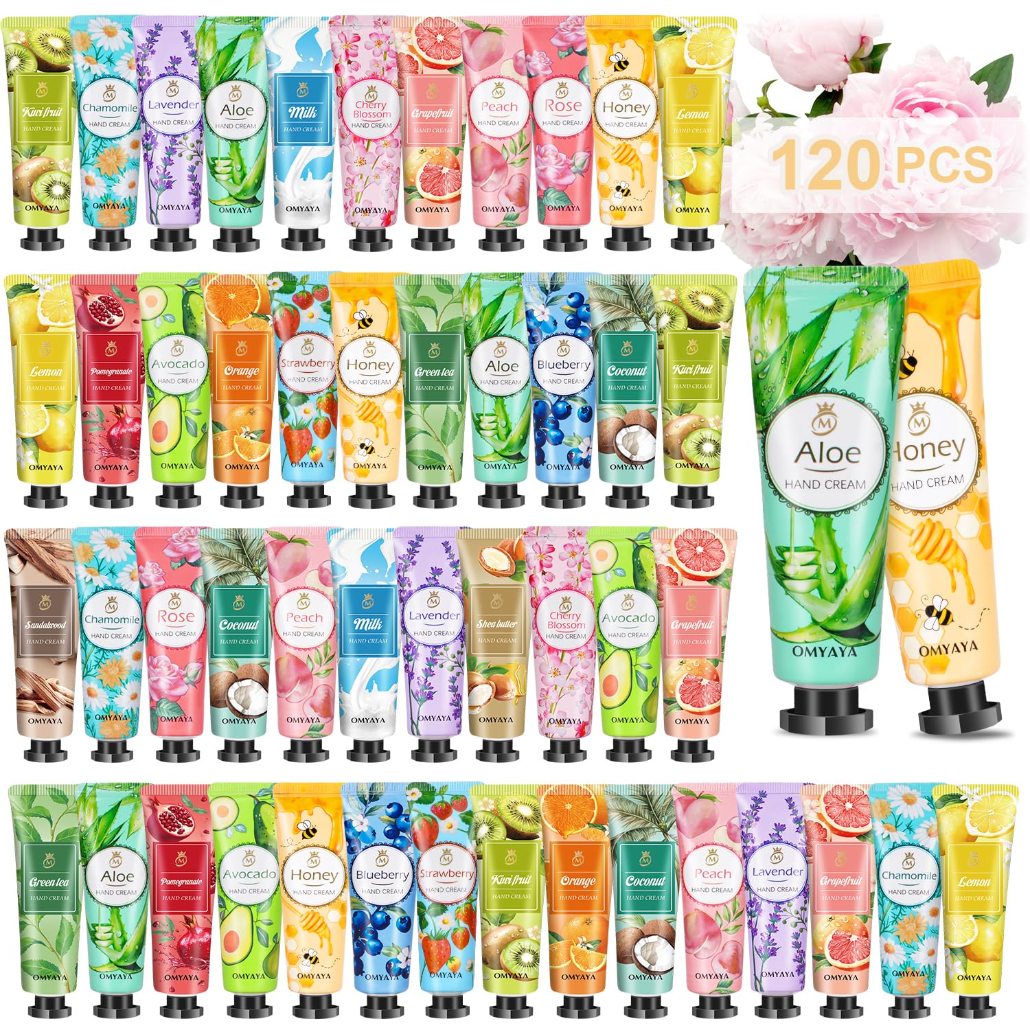KIYTARBOO 120-pack hand cream gift set shown as a festive stocking stuffer option.
