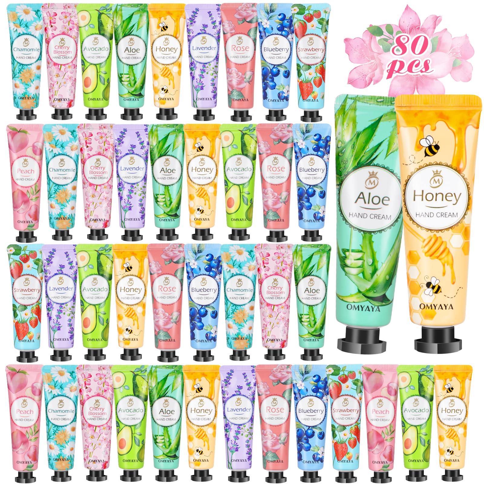 KIYTARBOO 80-pack hand cream set in a box, ideal for gifting and sharing.