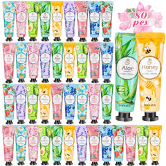 KIYTARBOO 80-pack hand cream set in a box, ideal for gifting and sharing.