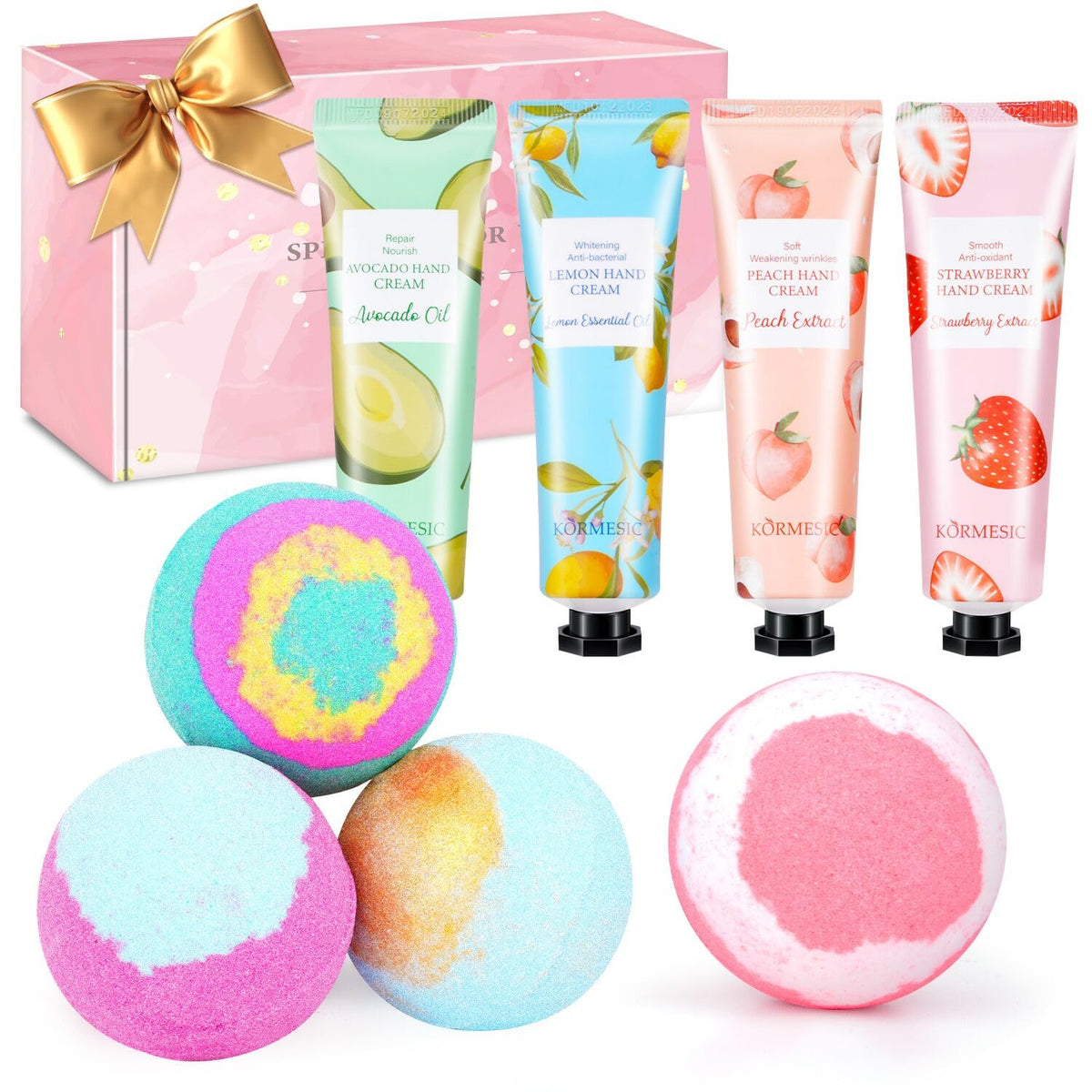 KIYTARBOO gift set with hand creams and bath bombs for at-home spa moments