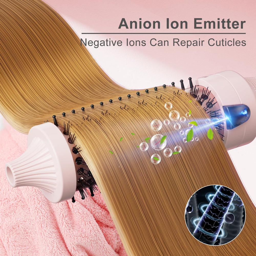 KK 1.5-inch ceramic tourmaline curling brush loose curls close-up shows soft definition and shine.