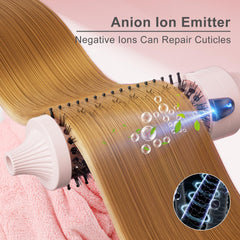 KK 1.5-inch ceramic tourmaline curling brush loose curls close-up shows soft definition and shine.