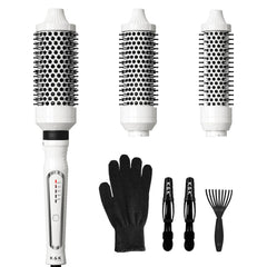 K&K 3-in-1 thermal brush set closeup bristles for smooth styling and lift