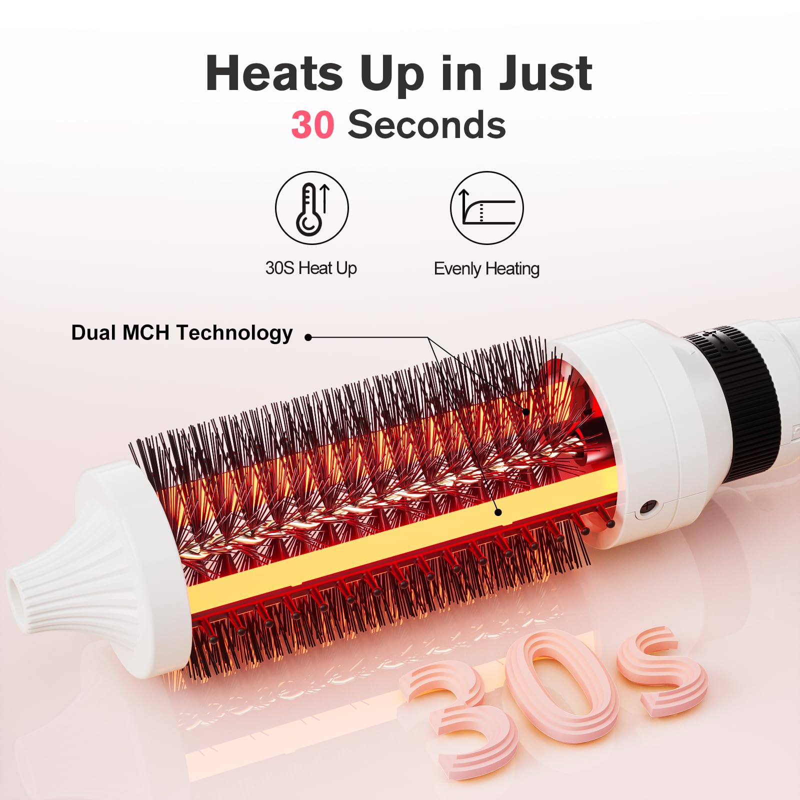 K&K 3-in-1 thermal brush set in use delivering smooth voluminous blowout