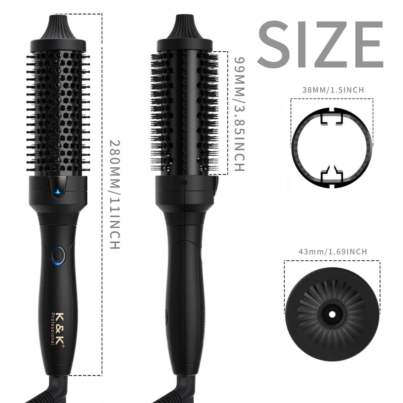 kk curling brush in action delivering voluminous curls with smooth glide