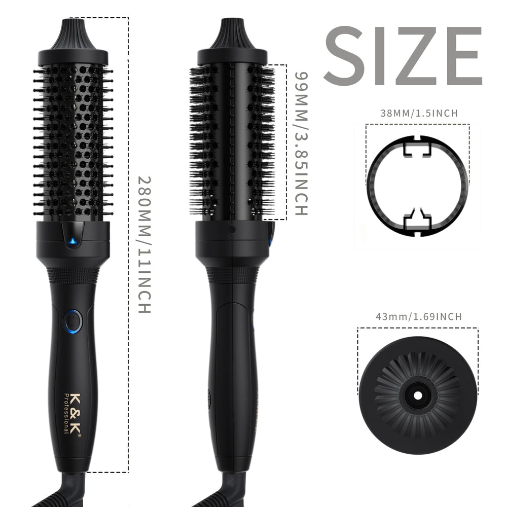 kk curling brush in action delivering voluminous curls with smooth glide