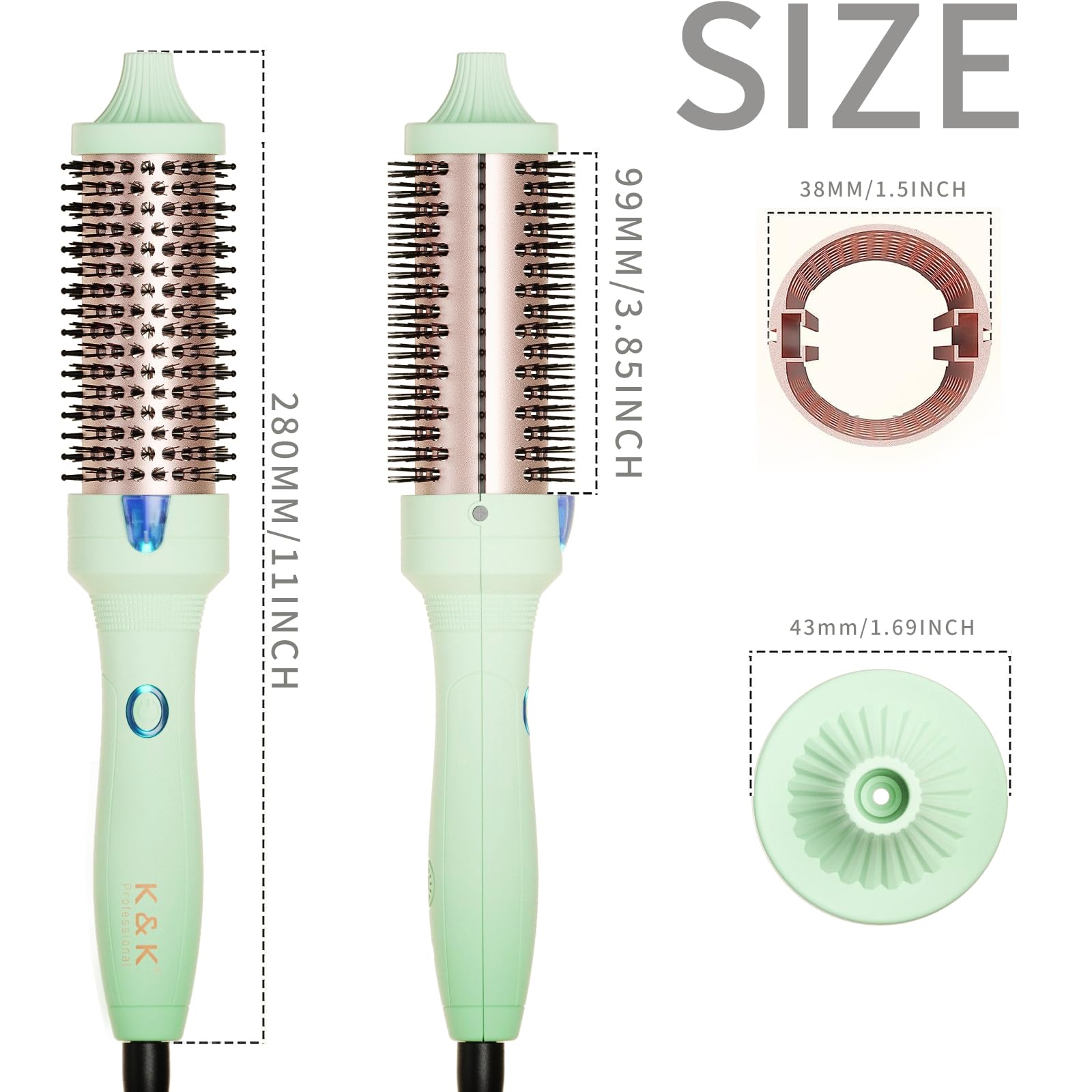 KK Thermal Brush travel compact design supports styling on the go.